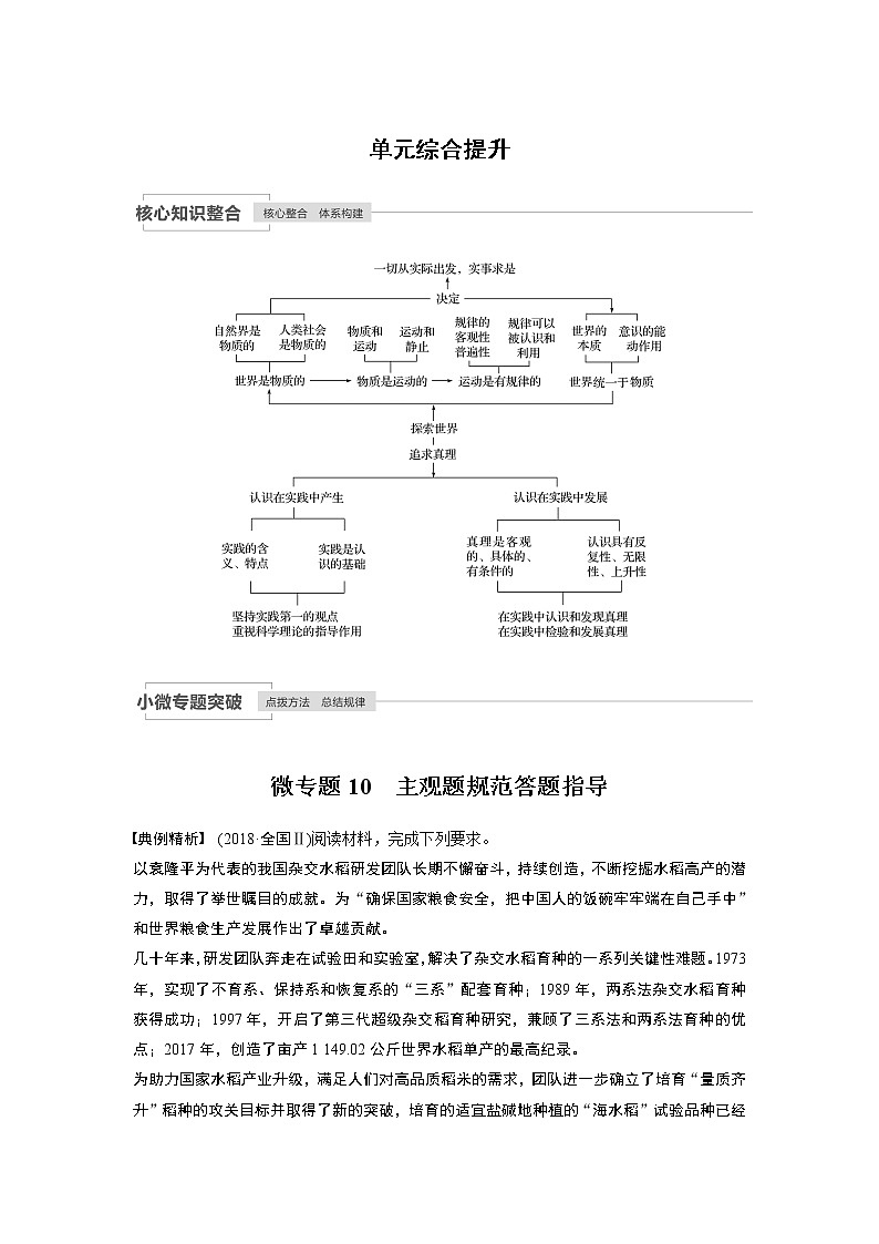 2021年高考政治一轮复习（新高考版）必修4 第11单元 单元综合提升第1页