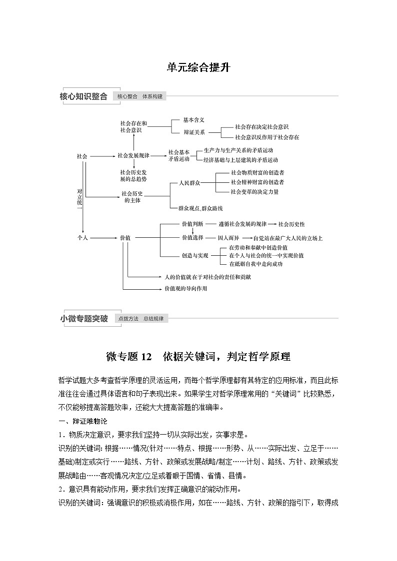 2021年高考政治一轮复习（新高考版）必修4 第13单元 单元综合提升 试卷01