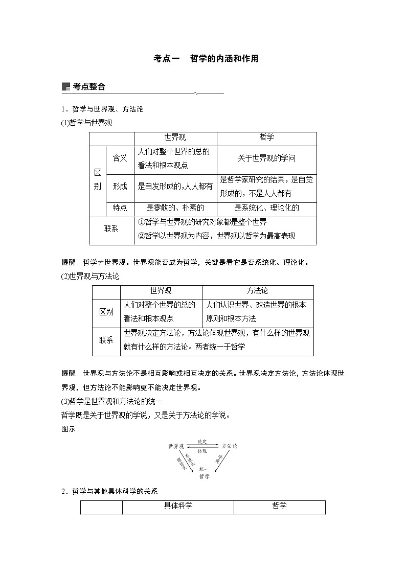 2021年高考政治一轮复习（新高考版）必修4 第11单元 第28讲　哲学基本思想 教案03