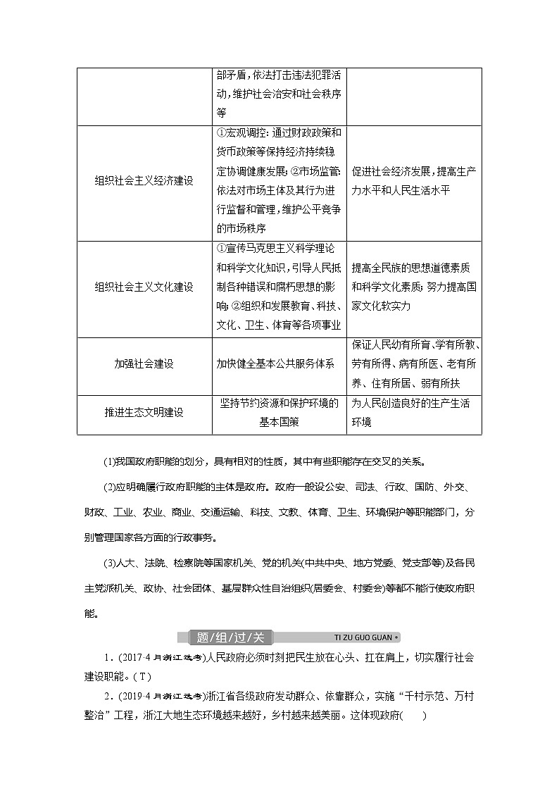 2021版浙江新高考选考政治一轮复习教师用书：必修2第二单元　1第三课　我国政府是人民的政府02