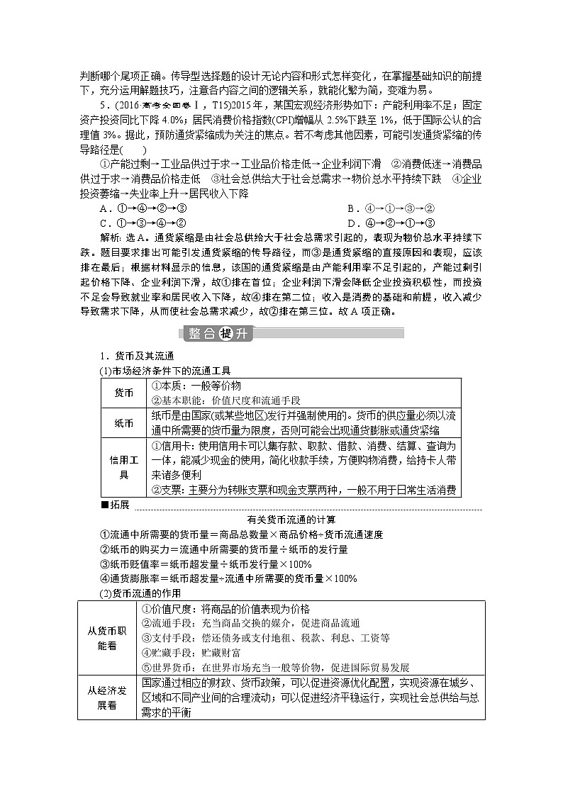 2020新课标高考政治二轮讲义：专题一　价格变动与居民消费03