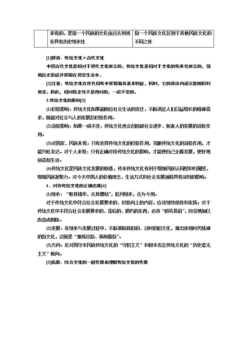 2020版高考一轮复习政治新课改省份专用讲义：第三模块第二单元第四课文化的继承性与文化发展02