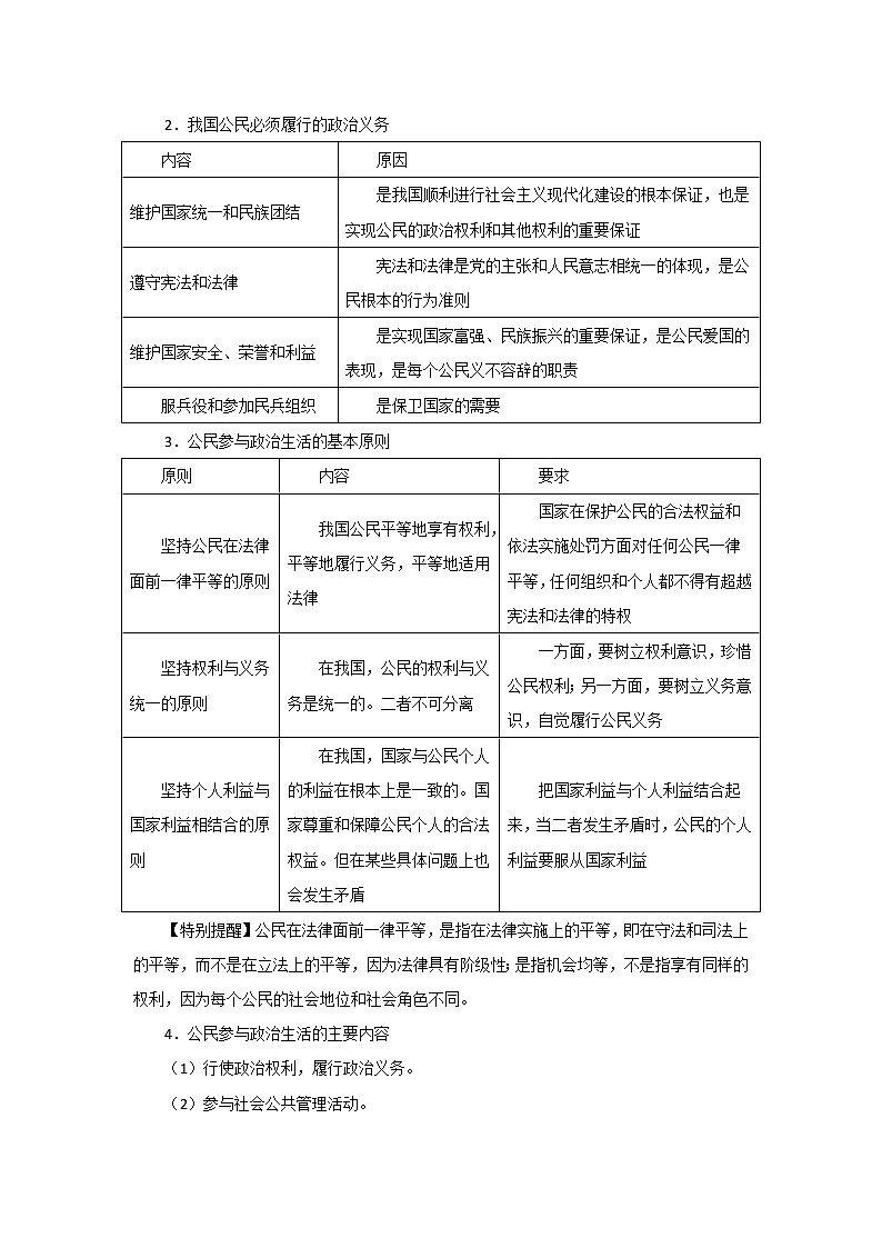 专题12生活在人民当家作主的国家（讲）-2020年高考政治一轮复习讲练测（必修2）第3页