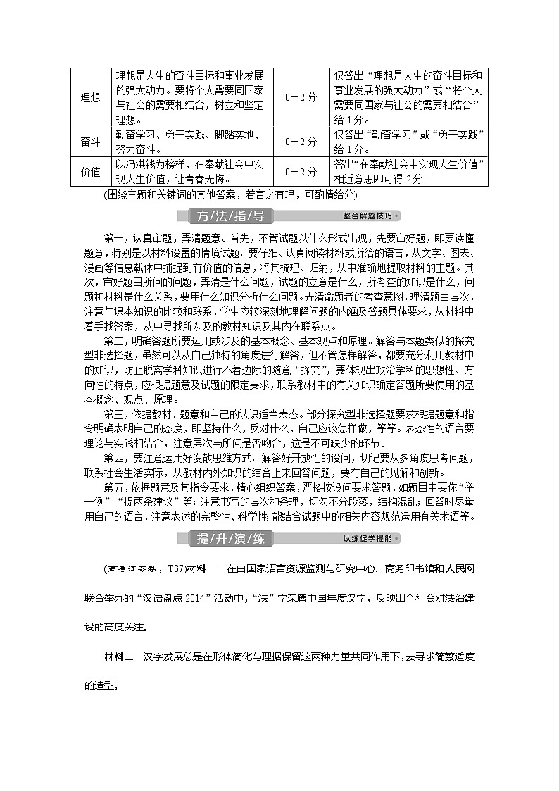 2021版新高考选考政治一轮复习教师用书：生活与哲学第四单元3单元优化总结03