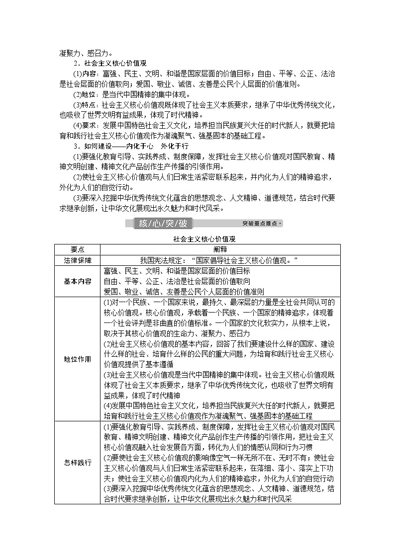 2021版新高考选考政治一轮复习教师用书：文化生活第四单元3第十课　培养担当民族复兴大任的时代新人03