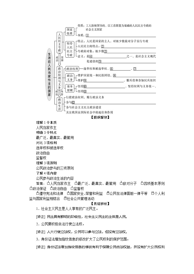 2021版新高考选考政治一轮复习教师用书：政治生活第一单元1第一课　生活在人民当家作主的国家02