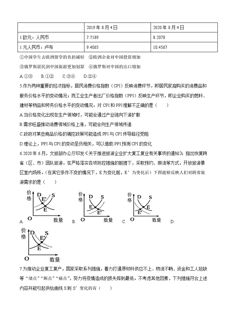 四川省成都七中2021届高三上学期开学考试 政治（含答案）第2页