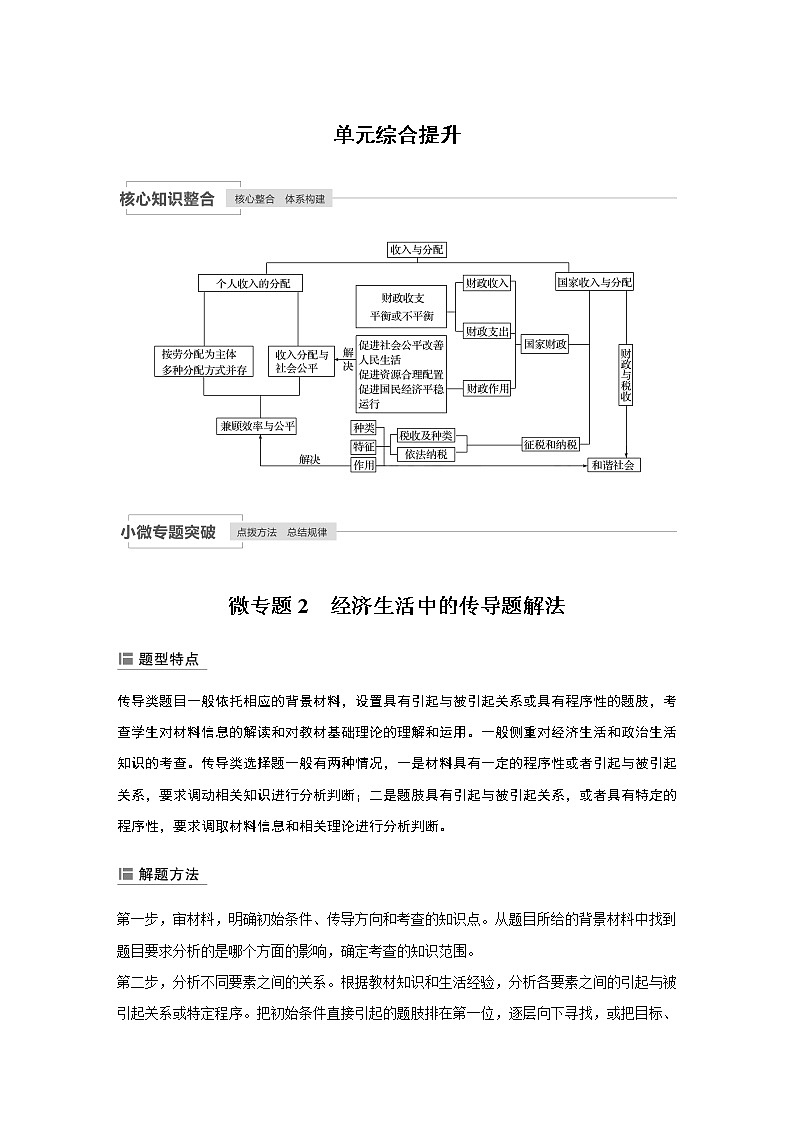2021高考政治一轮复习 必修1 第03单元 单元综合提升 试卷01