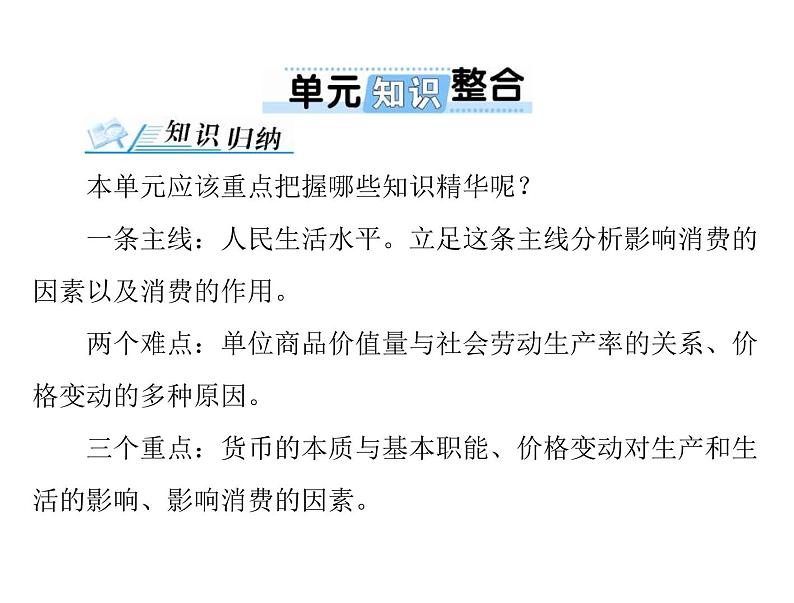 2020年高考政治一轮复习课件：第一部分 必修1 第1单元 单元知识整合(含答案)01