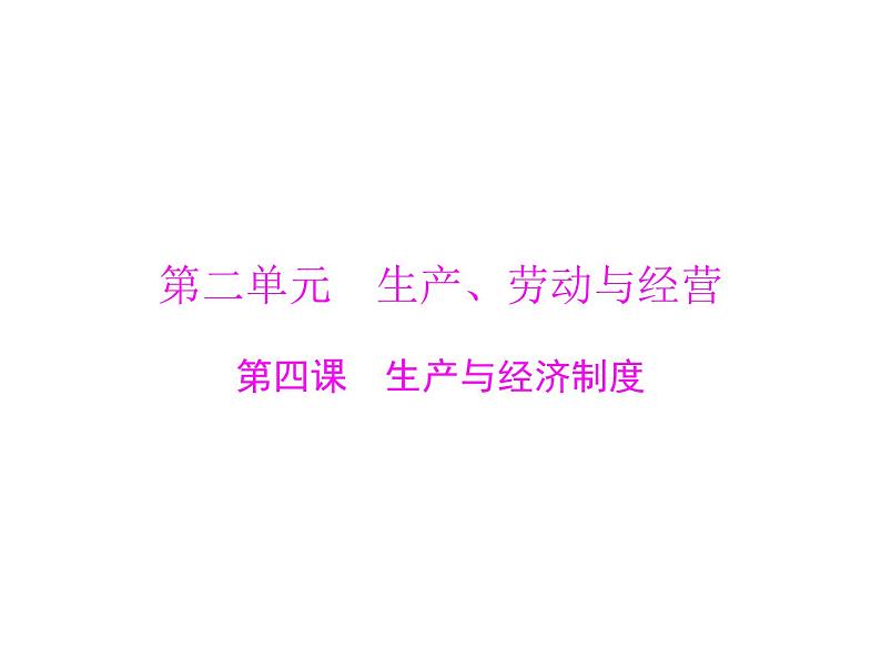 2020年高考政治一轮复习课件：第一部分 必修1 第2单元  第4课 生产与经济制度(含答案)01