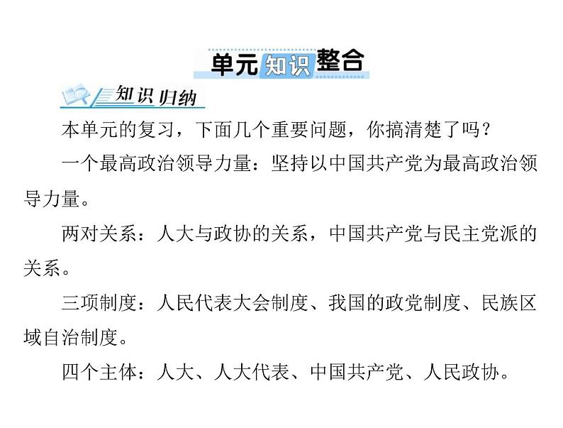 2020年高考政治一轮复习课件：第二部分 必修2 第3单元 单元知识整合(含答案)01