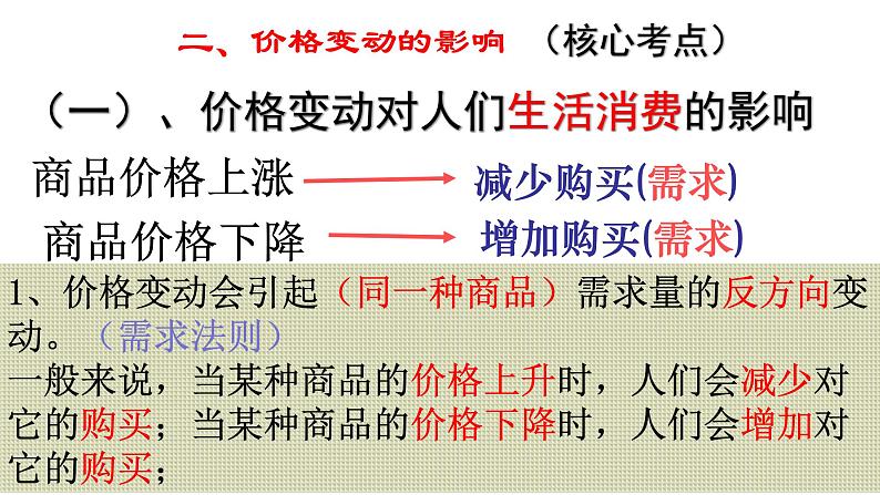 高中政治人教版必修一经济生活2.2价格变动的影响（共39张PPT）课件03