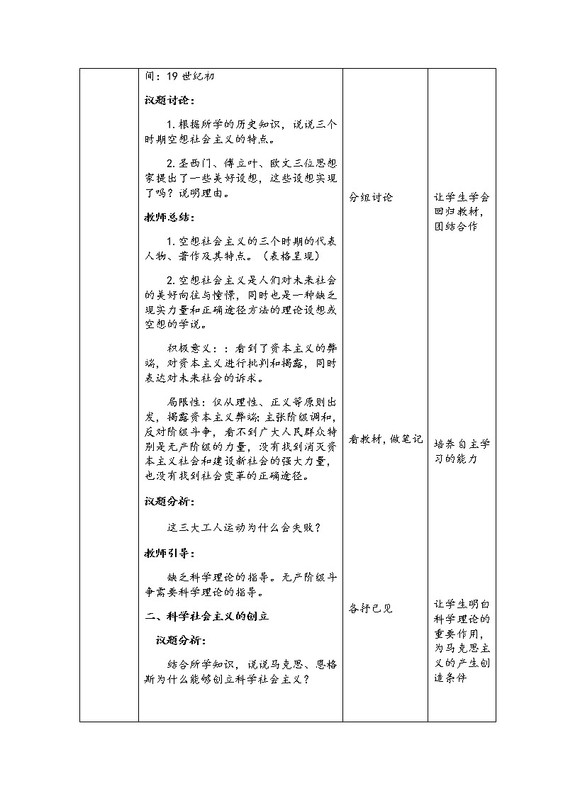 1.2科学社会主义的理论与实践 教学设计03