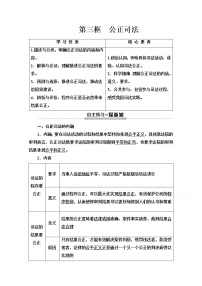 人教统编版必修3 政治与法治公正司法教案设计