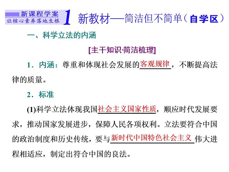 （新教材）2019-2020新课程同步统编版高中政治必修三政治与法治新学案课件：第九课　第一框　科学立法 课件（35张）02