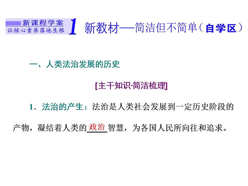 （新教材）2019-2020新课程同步统编版高中政治必修三政治与法治新学案课件：第七课　第一框　法治建设的历程 课件（40张）02