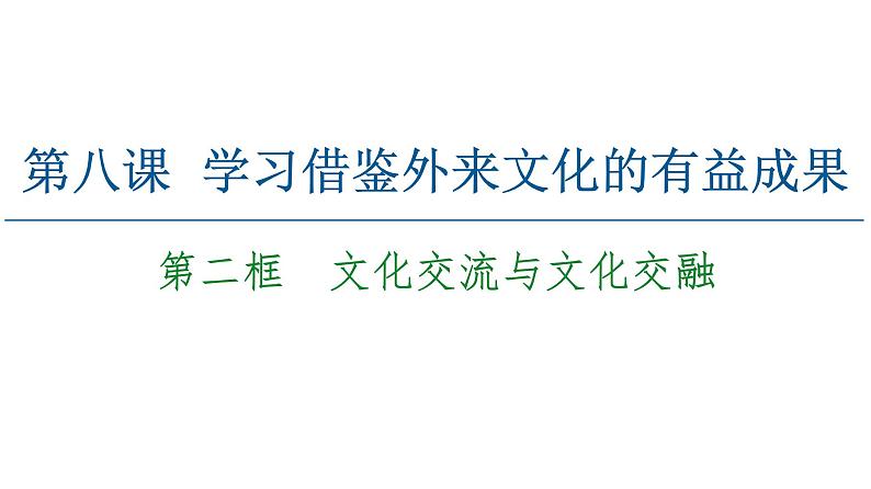 2020-2021学年新教材部编版政治必修4课件：第3单元 第8课　第2框　文化交流与文化交融（50页）02