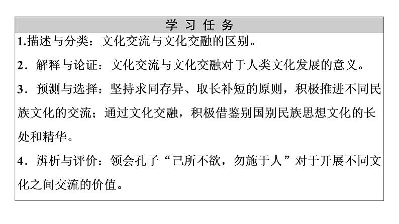 2020-2021学年新教材部编版政治必修4课件：第3单元 第8课　第2框　文化交流与文化交融（50页）03