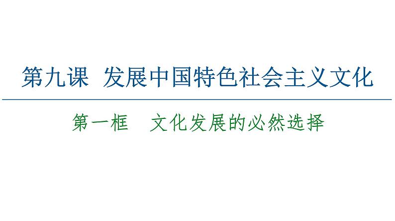 2020-2021学年新教材部编版政治必修4课件：第3单元 第9课　第1框　文化发展的必然选择（57页）02