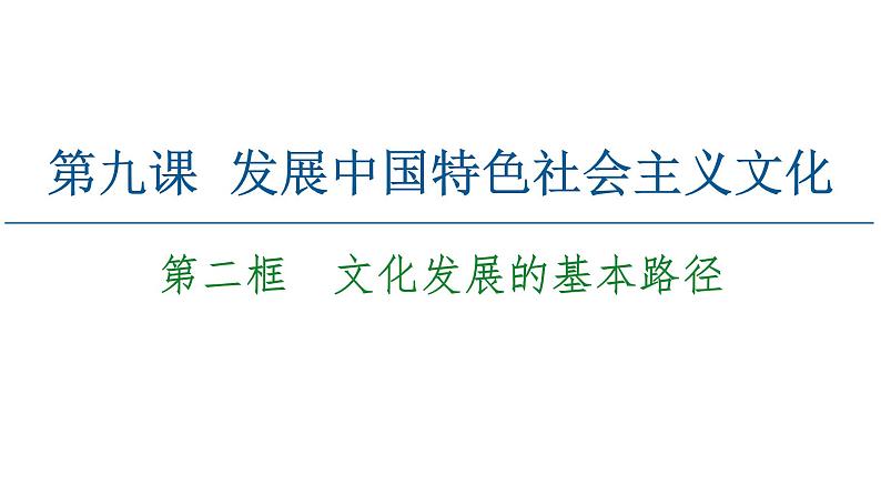 2020-2021学年新教材部编版政治必修4课件：第3单元 第9课　第2框　文化发展的基本路径（61页）02