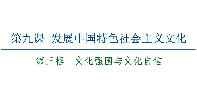 2020-2021学年新教材部编版政治必修4课件：第3单元 第9课　第3框　文化强国与文化自信（71页）02