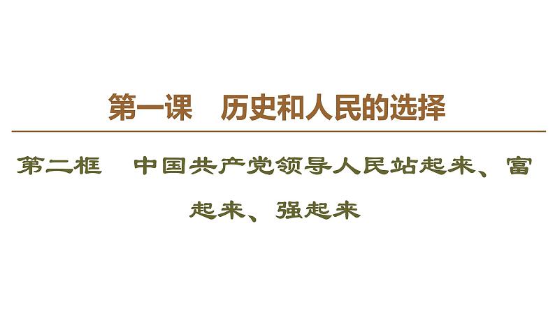 2019-2020学年高中政治部编版第三册课件：第1单元 第1课 第2框　中国共产党领导人民站起来、富起来、强起来  课件（75张）第2页