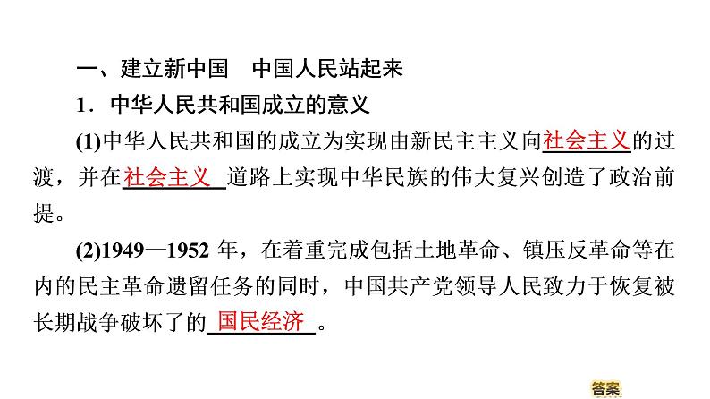 2019-2020学年高中政治部编版第三册课件：第1单元 第1课 第2框　中国共产党领导人民站起来、富起来、强起来  课件（75张）第6页