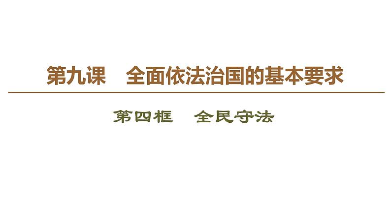 2019-2020学年高中政治部编版第三册课件：第3单元 第9课 第4框　全民守法课件（53张）02