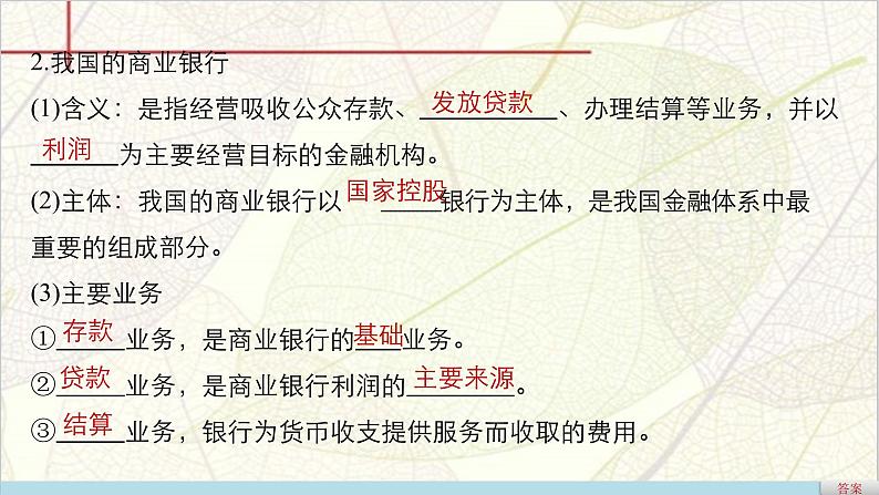 高一政治（人教版必修一）配套课件：第2单元 生产、劳动与经营 第6课 储蓄存款和商业银行08