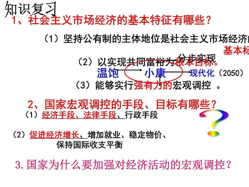 新人教版政治课件：必修1《经济生活》10.1 实现全面建成小康社会的目标第2页