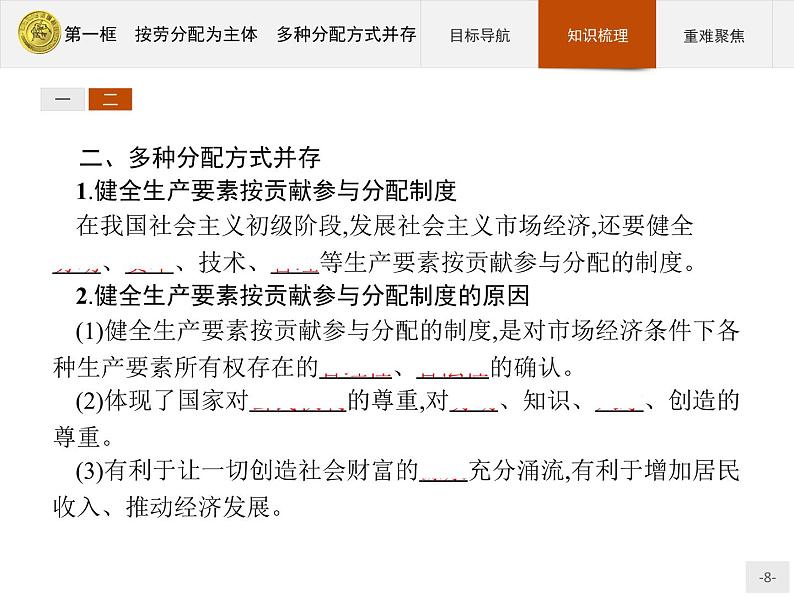 高中政治人教版必修1课件：7.1 按劳分配为主体　多种分配方式并存08