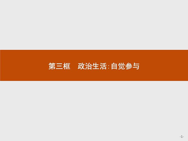 高中政治人教版必修2课件：1.3 政治生活：自觉参与01