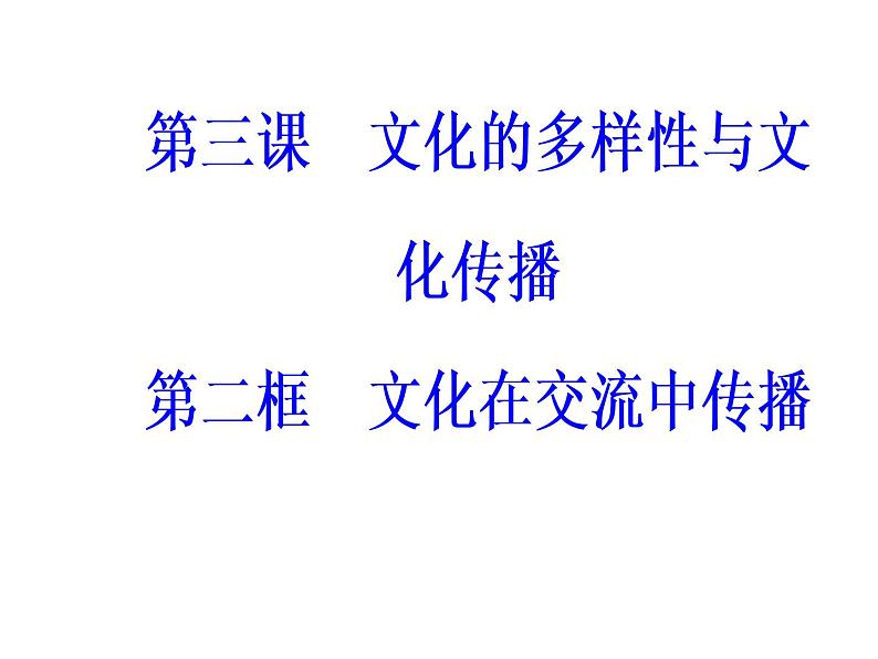 高中政治必修三课件：第二单元第三课第二框文化在交流中传播02