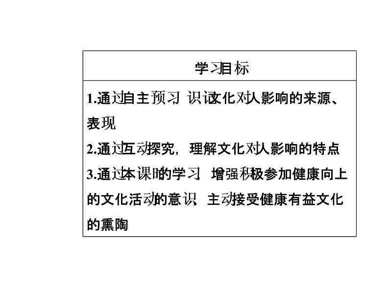 高中政治必修三课件：第一单元第二课文化对人的影响第一框04