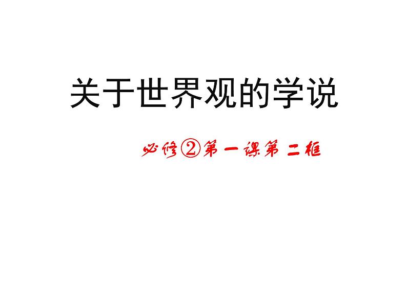 高中人教版政治必修四课件：第一课 第二框《关于世界观的学说》01