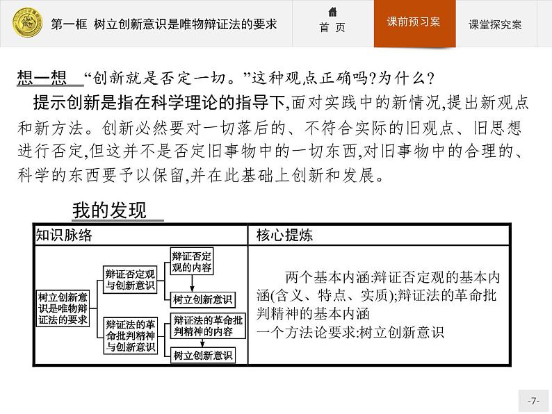 高中政治人教版必修4课件：3.10.1 树立创新意识是唯物辩证法的要求07