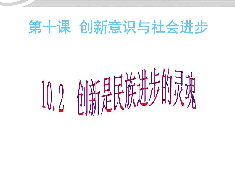 高二政治 3.10.2创新是民族进步的灵魂课件 新人教必修401