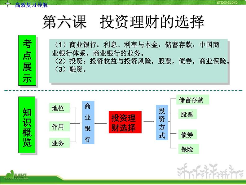 人教版高中政治复习课件：1-2.6投资理财的选择第3页