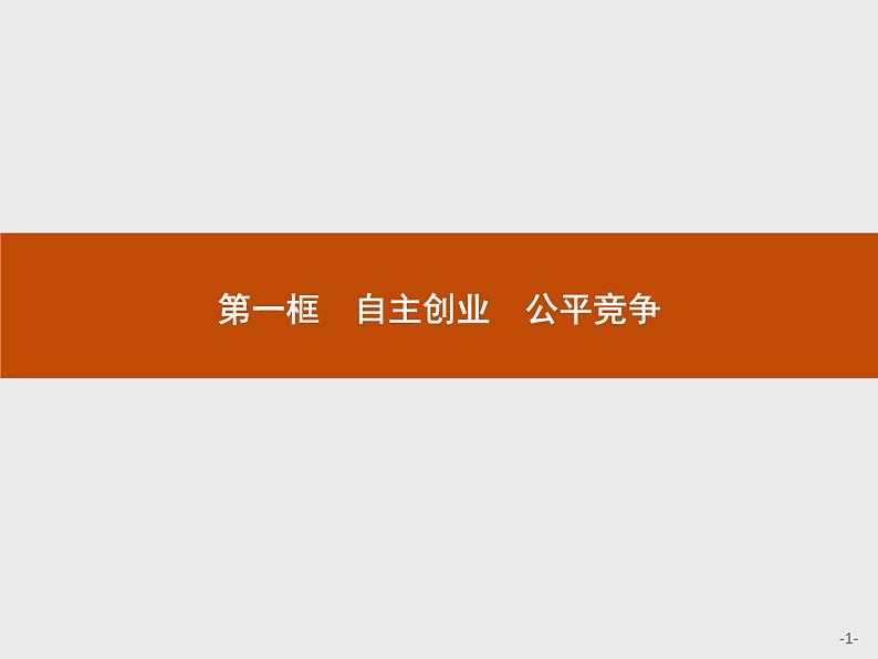 （新）部编版高中政治选择性必修二：第三单元 第八课 第一框 自主创业 公平竞争 优质课件PPT01