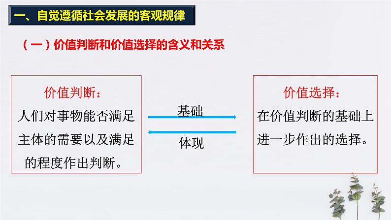 高中政治必修四6.2 价值判断与价值选择 课件PPT04