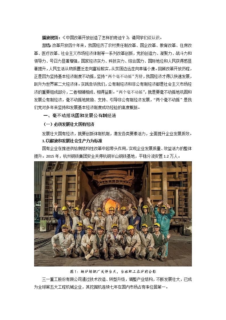 高中政治统编版必修二 1.2坚持“两个毫不动摇” 教案02