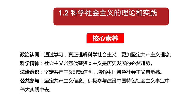 高中政治统编版必修一中国特色社会主义1.2-科学社会主义的理论和实践- ppt课件01