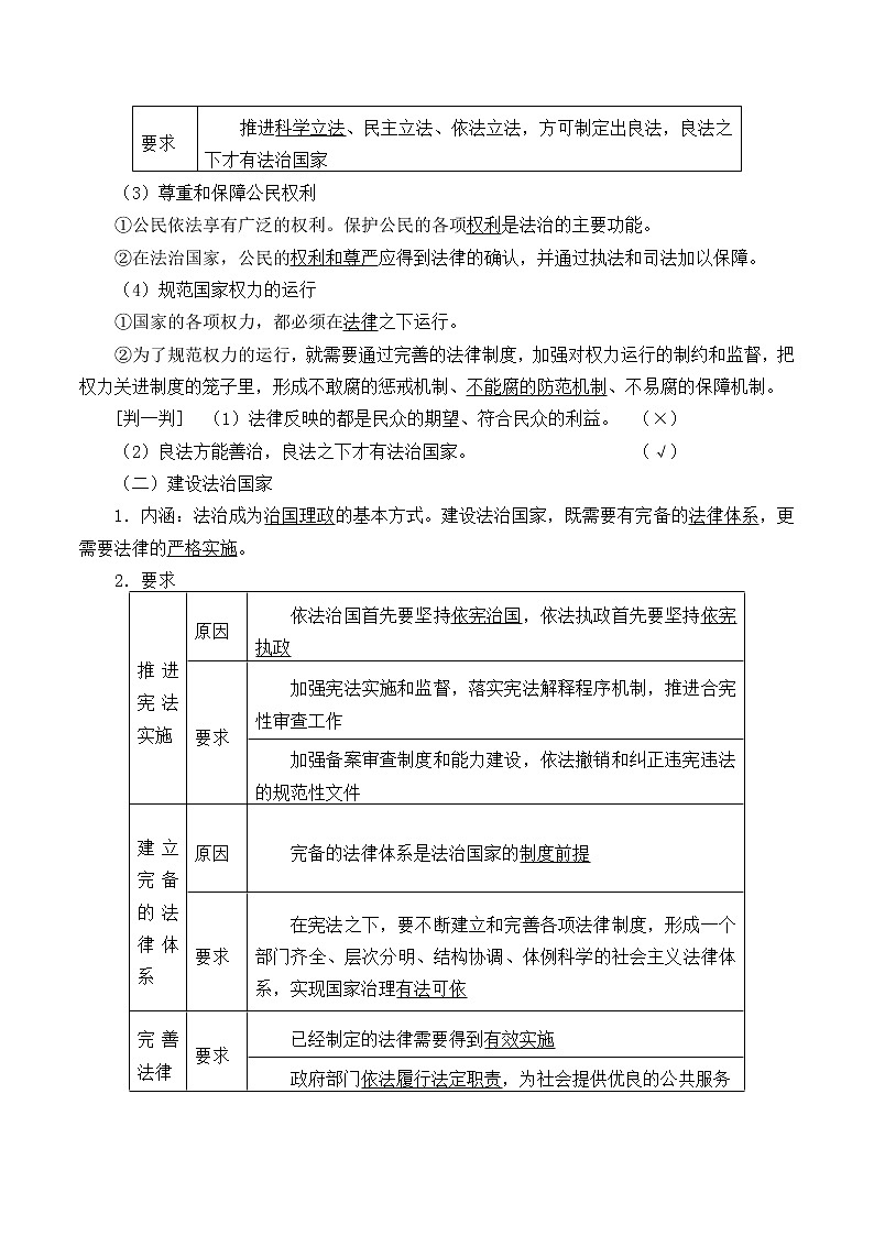 高中政治统编版（2019）必修3 法治国家 教案02
