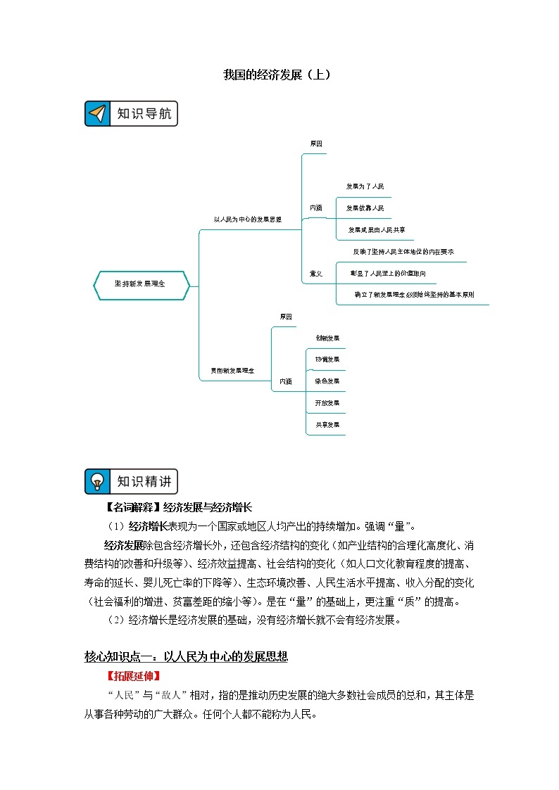 学案  必修2 经济与社会 / 第二单元 经济发展与社会进步 / 第三课 我国的经济发展 / 坚持新发展理念01