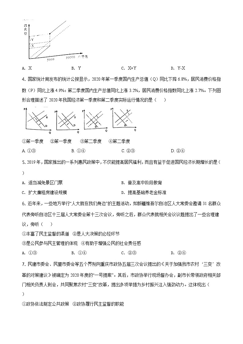 试卷 全国八省联考2021年1月重庆市普通高中学业水平选择性考试适应性测试政治试题（含答案解析）02
