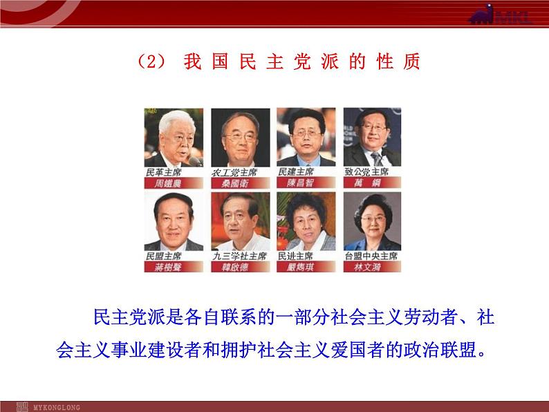 高中政治新课程课件：3.6.3 共产党领导的多党合作和政治协商制度：中国特色的政党制度（人教必修2）07