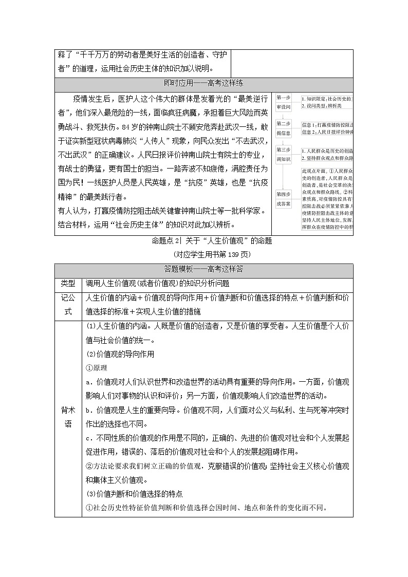 2021高考政治二轮复习突破12认识社会与价值选择第2课时主观题增分提能学案03