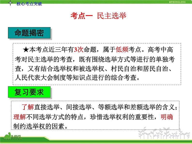 课件PPT 人教版高中政治复习课件：2-1.2我国公民的政治参与04