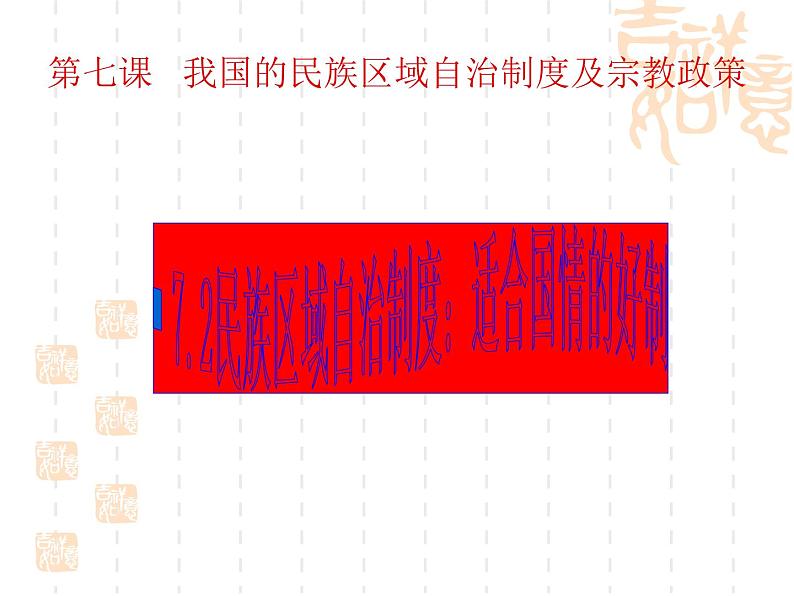 课件PPT 高一政治课件：7.2民族区域自治制度：适合国情的好制度（课件）（新人教版必修2）01