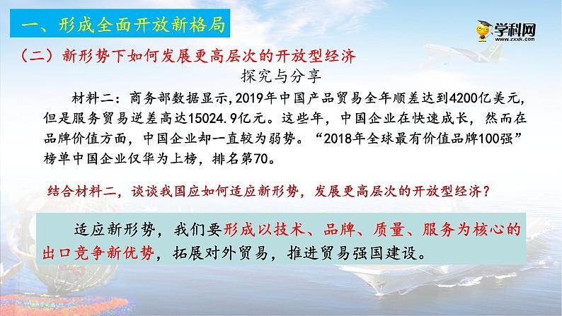 课件PPT 高中政治统编版选择性必修一当代国际政治与经济7.1 开放是当代中国的鲜明标识课件第7页